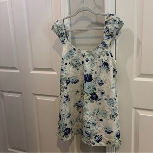 Free People Mini dress tunic Floral LINEN lined Size S FREE PEOPLE NWOT
